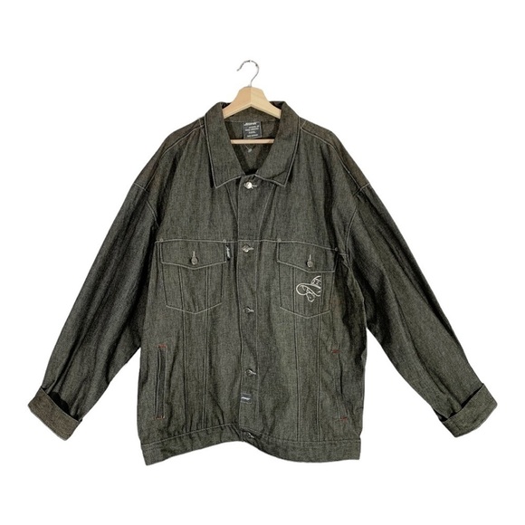 Vintage SCHOOL OF HARD KNOCKS  Y2k Jean Jacket Size 3XL - Picture 2 of 15